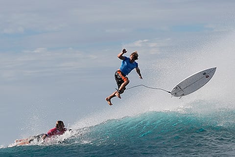 Alan Cleland Quinonez during 2024 Summer Olympics surfing competition 